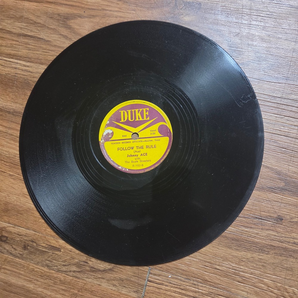 Johnny Ace w/ Beale Streeters – My Song / Follow The Rule Duke 1952 R-102 78 RPM